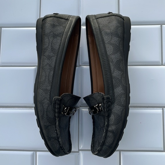 COACH Olive Signature Embossed Canvas Flat Loafers Black/Gray Brand New Sz 6B - Picture 4 of 16